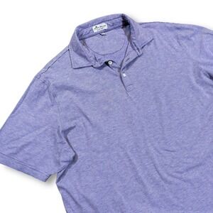 Peter Millar Crown Soft Striped Polo Shirt XL Mens Purple‎ White Short Sleeve